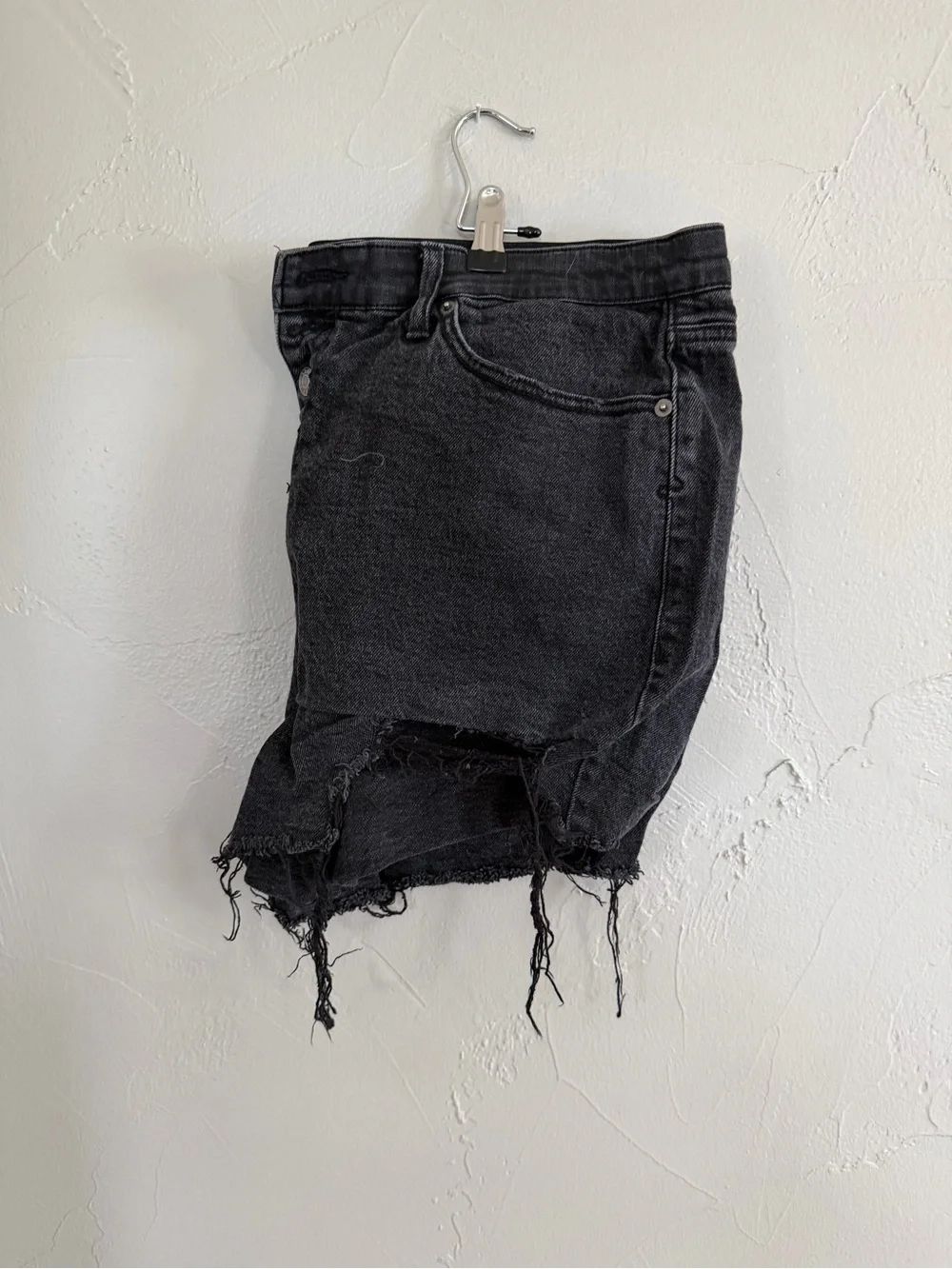 Women’s Distressed Black Denim Shorts